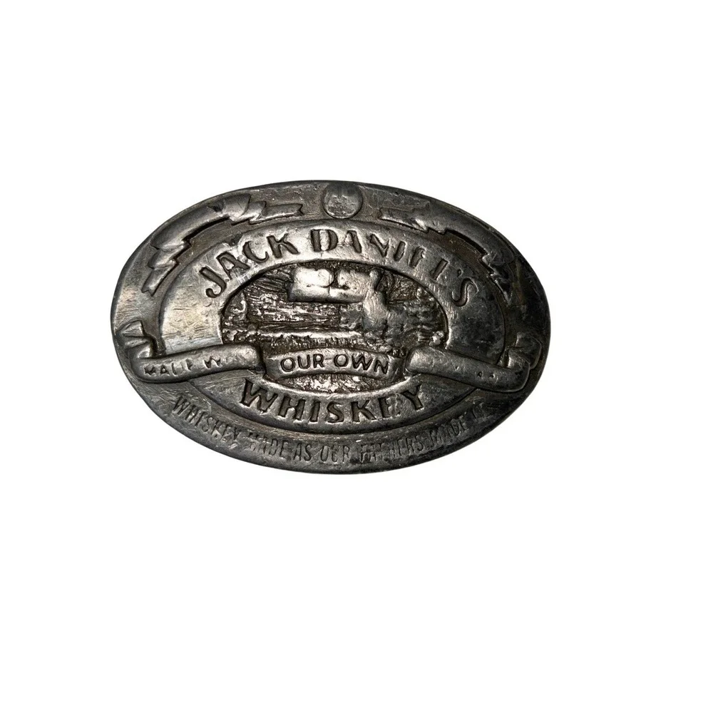 Vintage 1989 Jack‎ Daniels Silver Belt Buckle Bergamot Buckle Co.
